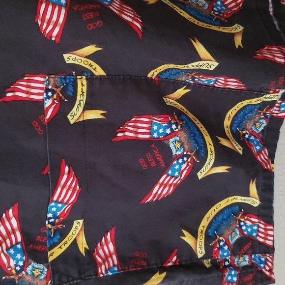 Support Our Troops Eagle Flag Scrub Top Unisex - Picture 3 of 7